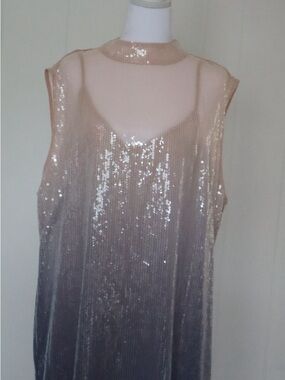 Anthropologie Blush Sequin Ombre Dress